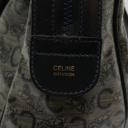 Celine Horse Carriage Macadam Canvas Hand Bag Navy  49448