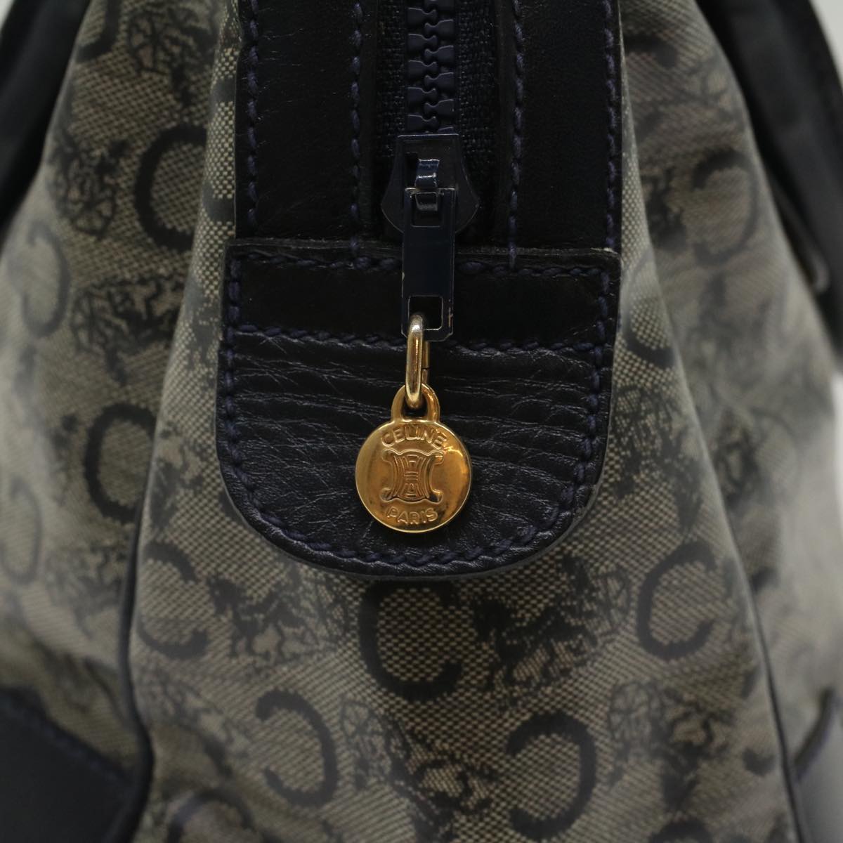 Celine Horse Carriage Macadam Canvas Hand Bag Navy  49448