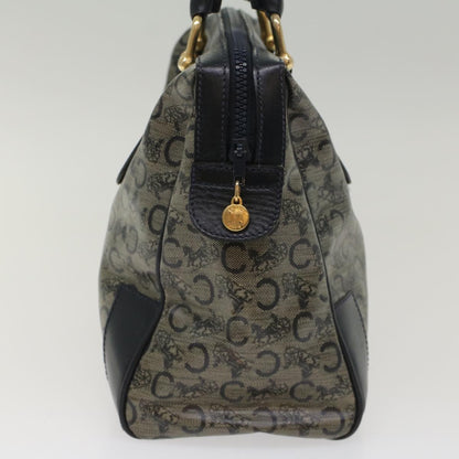 Celine Horse Carriage Macadam Canvas Hand Bag Navy  49448