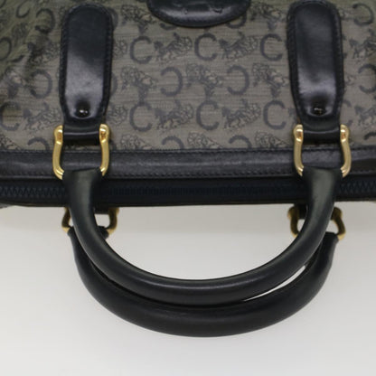 Celine Horse Carriage Macadam Canvas Hand Bag Navy  49448