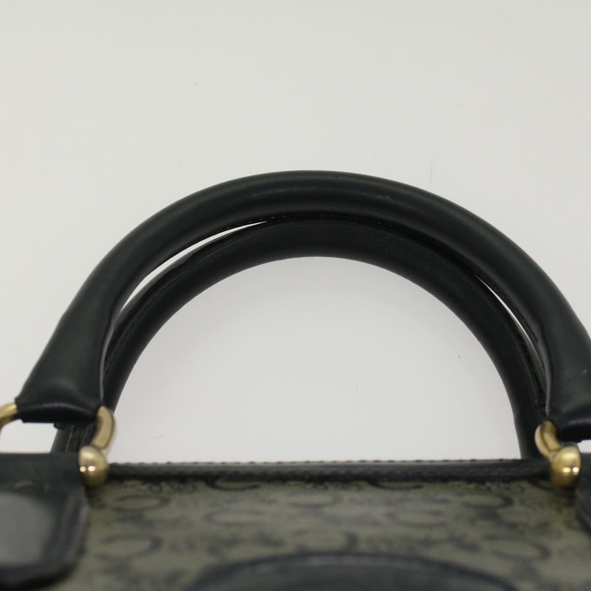 Celine Horse Carriage Macadam Canvas Hand Bag Navy  49448