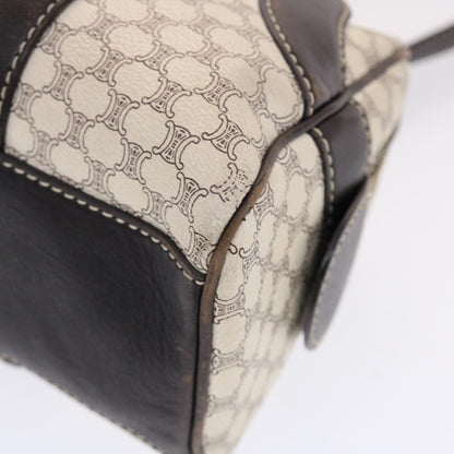 Celine Macadam Canvas Shoulder Bag PVC Leather Cream  49470