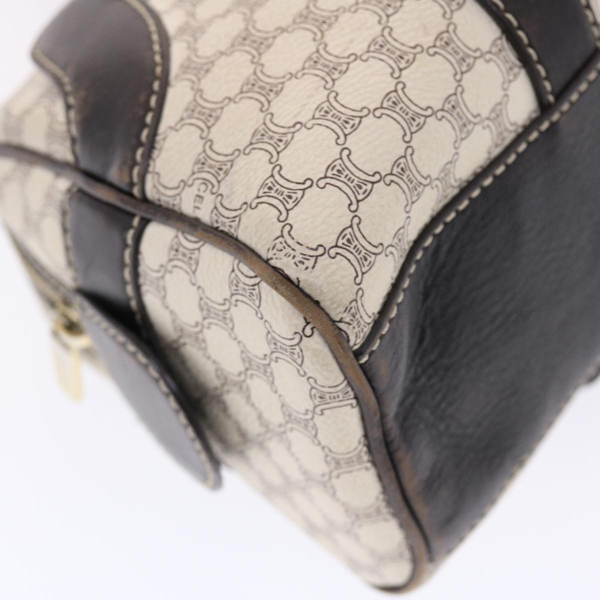 Celine Macadam Canvas Shoulder Bag PVC Leather Cream  49470