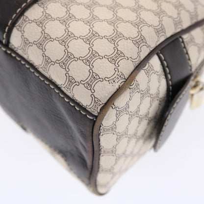 Celine Macadam Canvas Shoulder Bag PVC Leather Cream  49470
