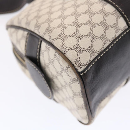 Celine Macadam Canvas Shoulder Bag PVC Leather Cream  49470