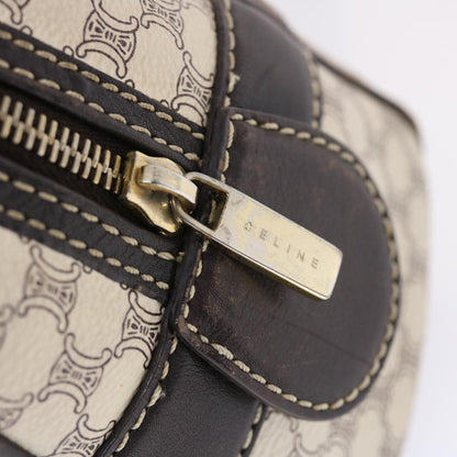 Celine Macadam Canvas Shoulder Bag PVC Leather Cream  49470