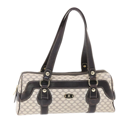 Celine Macadam Canvas Shoulder Bag PVC Leather Cream  49470