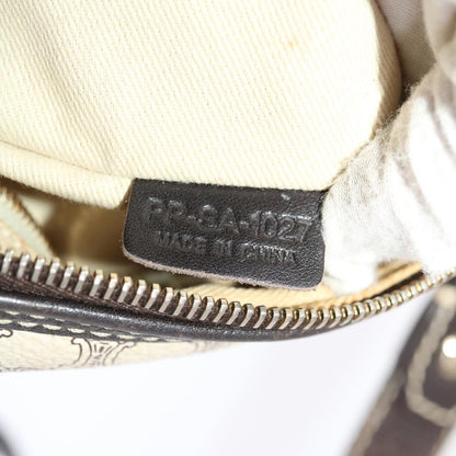 Celine Macadam Canvas Shoulder Bag PVC Leather Cream  49470