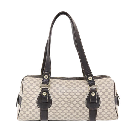 Celine Macadam Canvas Shoulder Bag PVC Leather Cream  49470