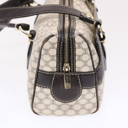 Celine Macadam Canvas Shoulder Bag PVC Leather Cream  49470