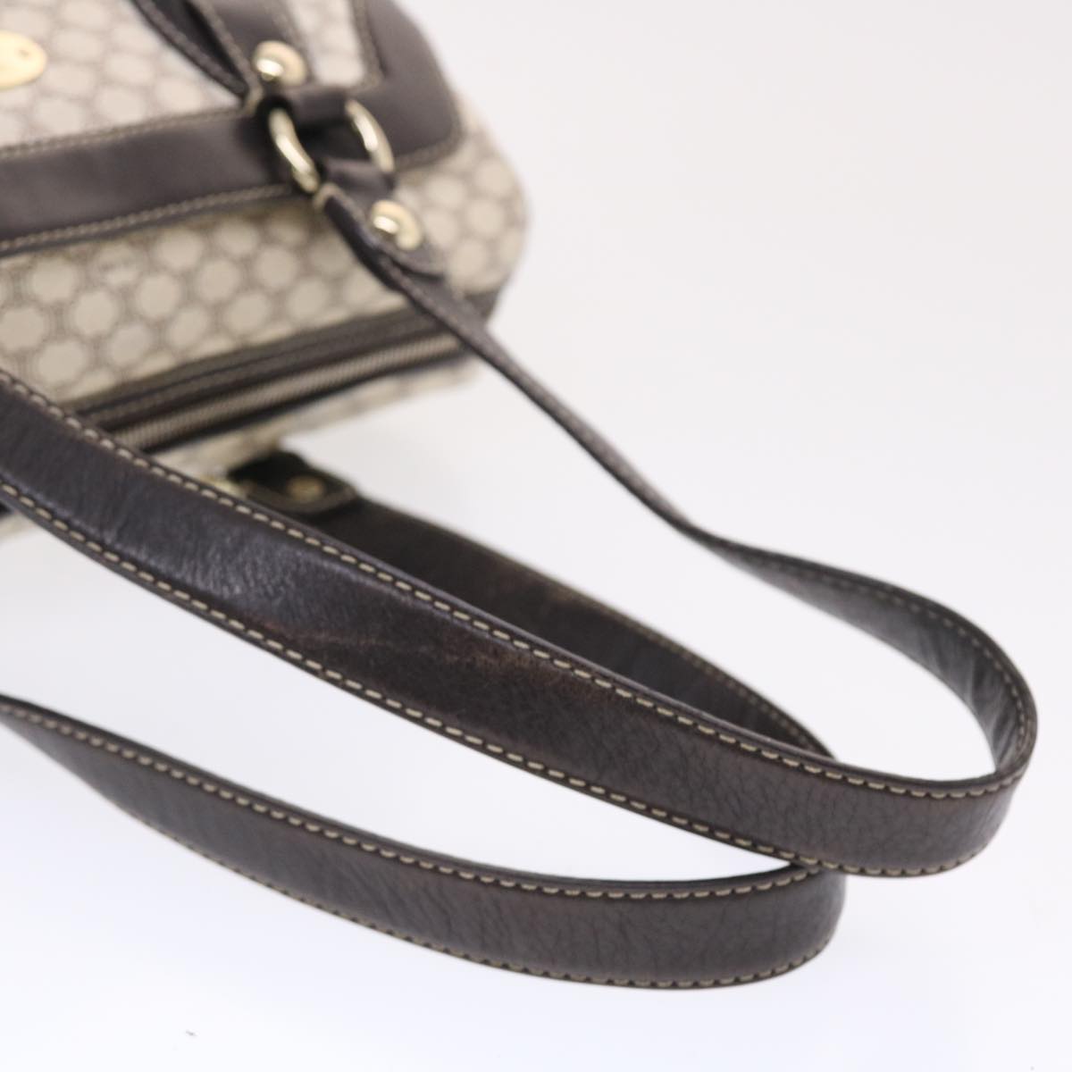 Celine Macadam Canvas Shoulder Bag PVC Leather Cream  49470