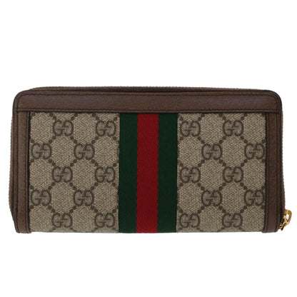 GUCCI GG Canvas Web Sherry Line Ophidia Long Wallet Beige Red 523154  49471