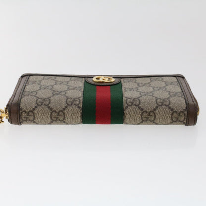 GUCCI GG Canvas Web Sherry Line Ophidia Long Wallet Beige Red 523154  49471