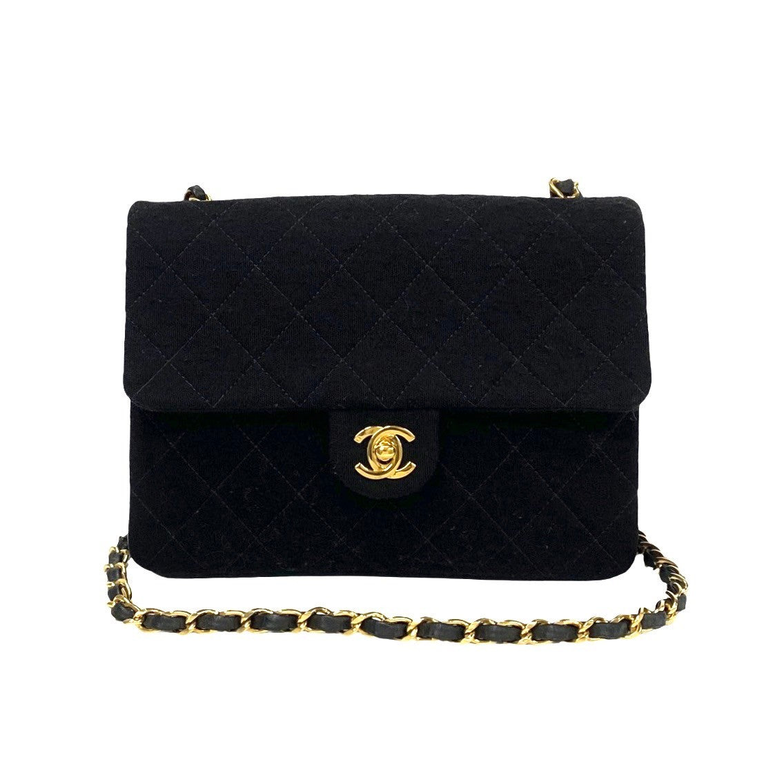 Chanel CC Satin Flap Crossbody Bag  Canvas Crossbody Bag in Good condition