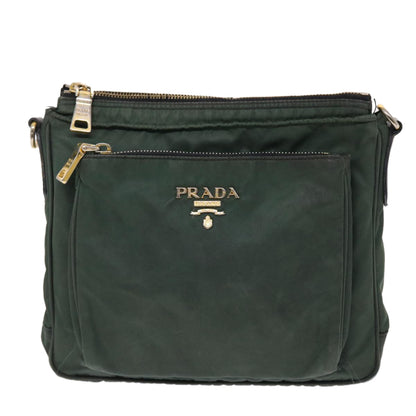 PRADA Shoulder Bag Nylon Green Auth 49588