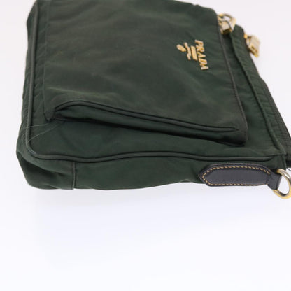 PRADA Shoulder Bag Nylon Green Auth 49588