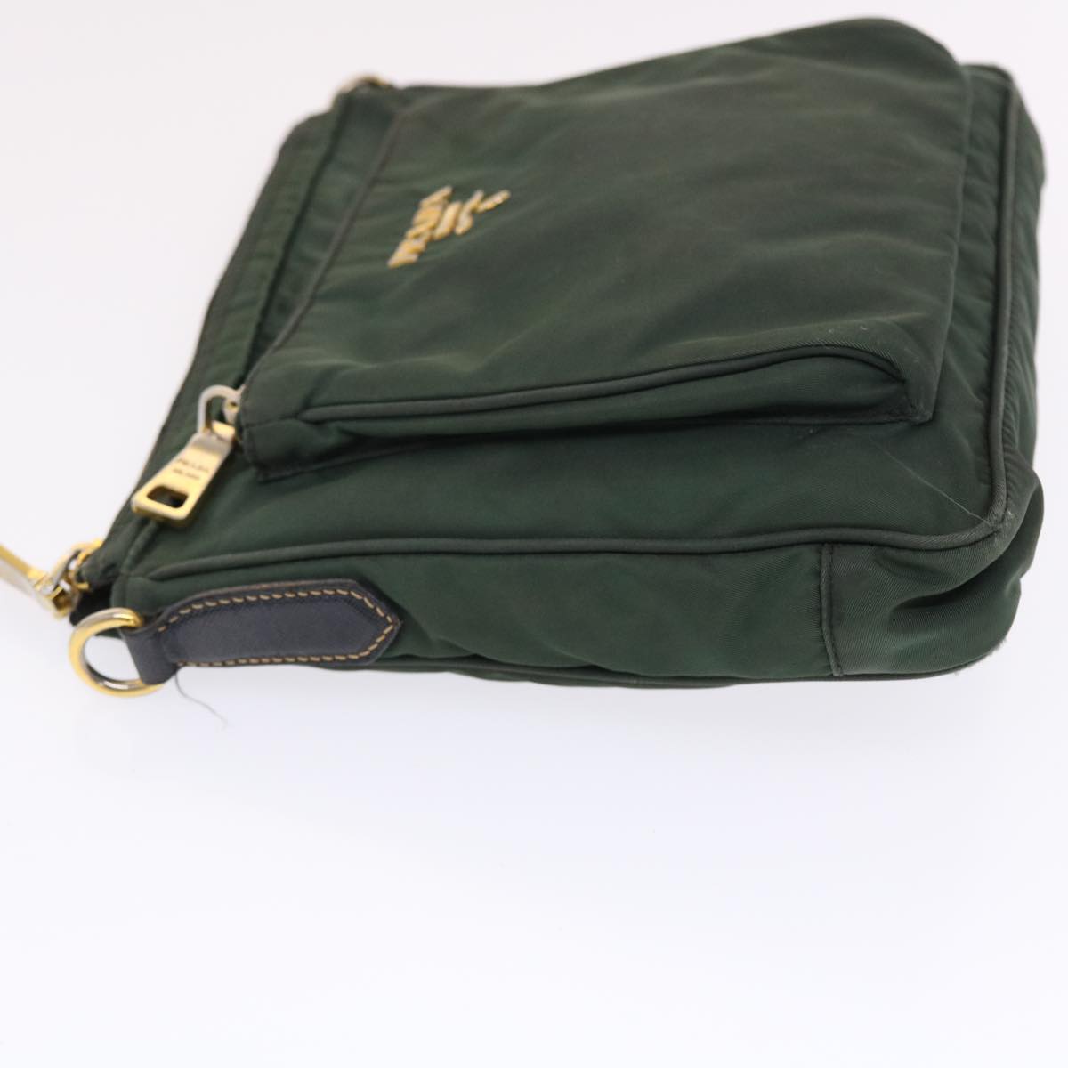 PRADA Shoulder Bag Nylon Green Auth 49588