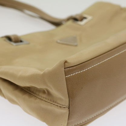 Prada Hand Bag Nylon Beige  49590