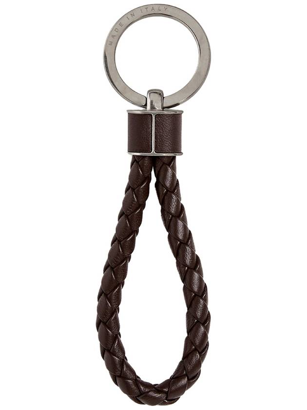 Luxury Bottega Veneta Intrecciato Leather Key Holder Fondant