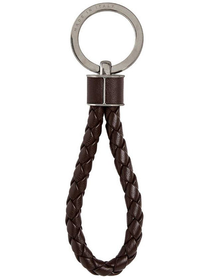 Luxury Bottega Veneta Intrecciato Leather Key Holder Fondant