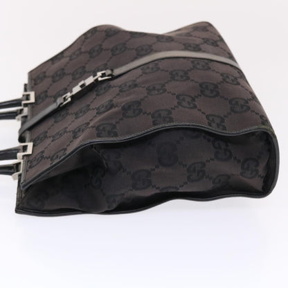 GUCCI GG Canvas Jackie Tote Bag Leather Black 00210643444  49600