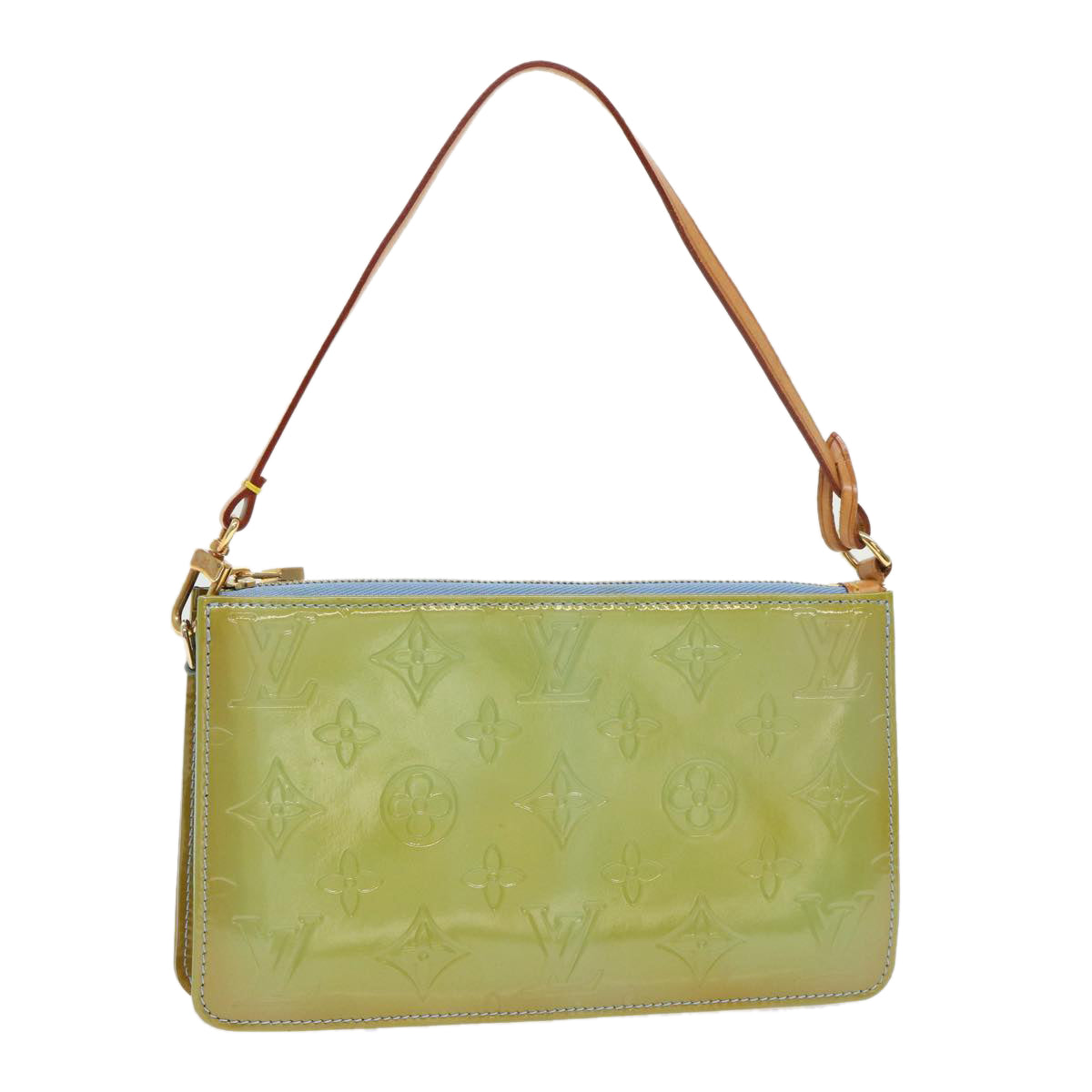 LOUIS VUITTON Monogram Vernis Lexington Pouch Baby Blue M91011 LV Auth 49639