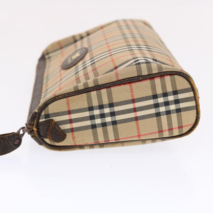 BurberrySs Nova Check Clutch Bag Canvas Leather Beige Brown Auth 49771