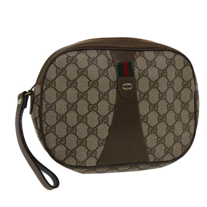 GUCCI GG Canvas Web Sherry Line Clutch Bag Beige Red Green 89 01 034  49787