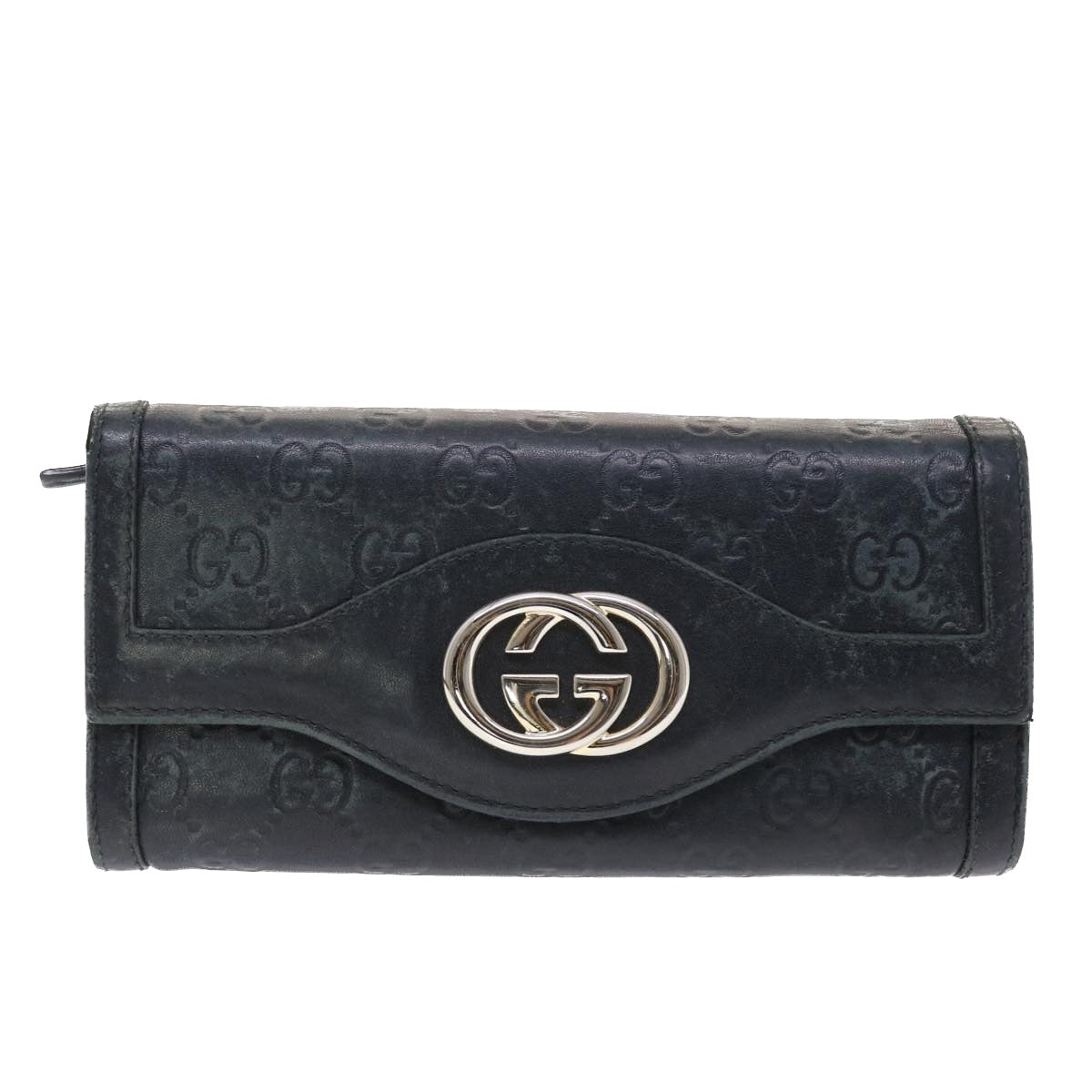 GUCCI GG Canvas ssima Long Wallet Black  49845