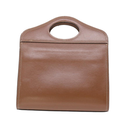 Burberry Hand Bag Topstitch leather 2way Brown Auth 49937