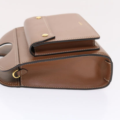 Burberry Hand Bag Topstitch leather 2way Brown Auth 49937