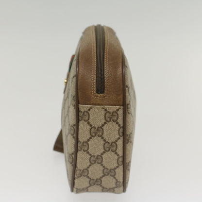 GUCCI GG Canvas Web Sherry Line Clutch Bag Beige Red 8901034  49988