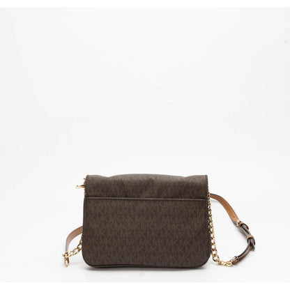 Michael Kors Brown Signature Coated Canvas and Leather Fulton Crossbody Bag
