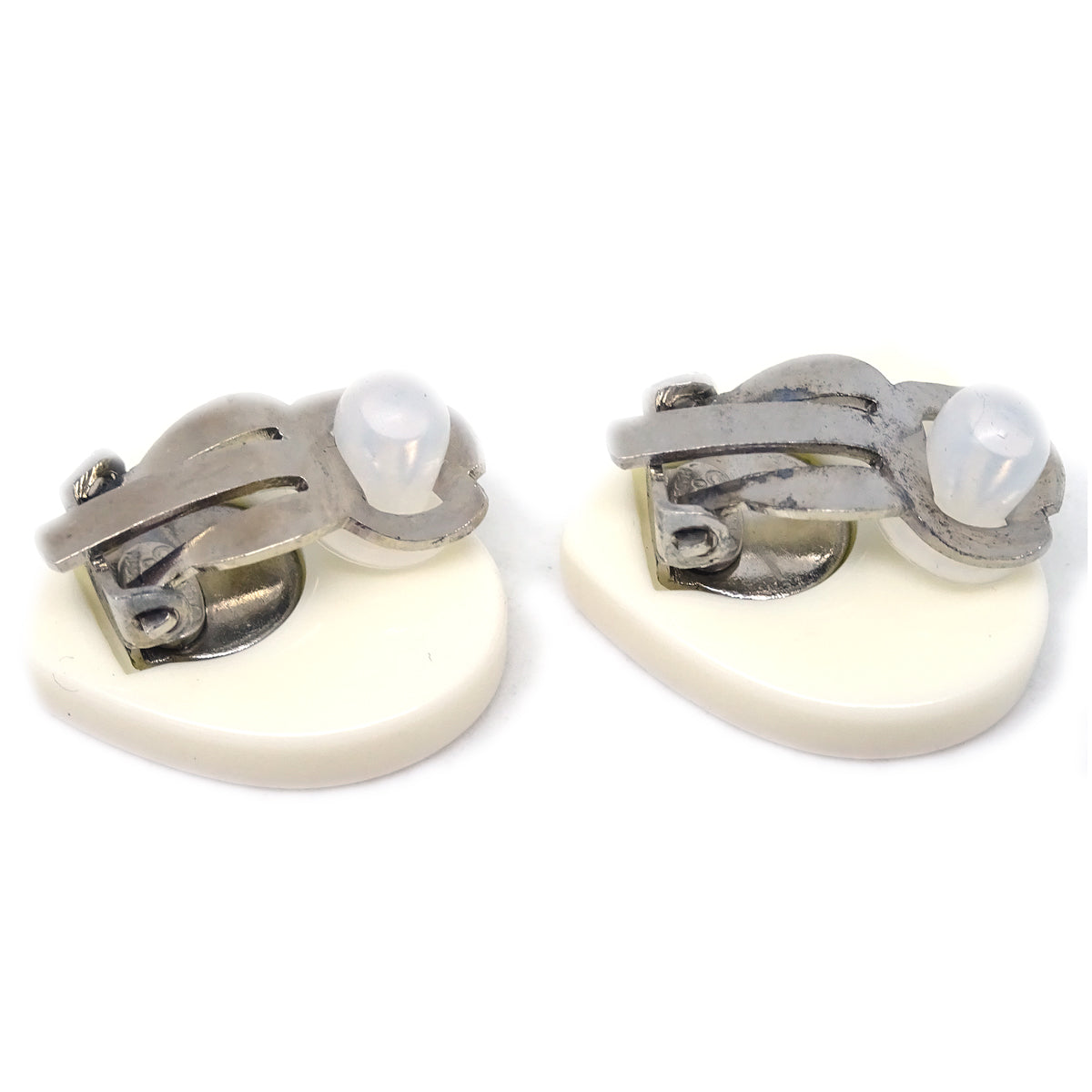 Chanel Earrings Clip-On White 04C