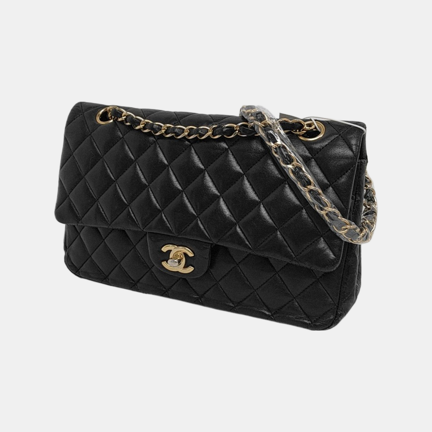 Chanel Timeless Classic Flap Medium Black Lambskin Leather Gold Hardware