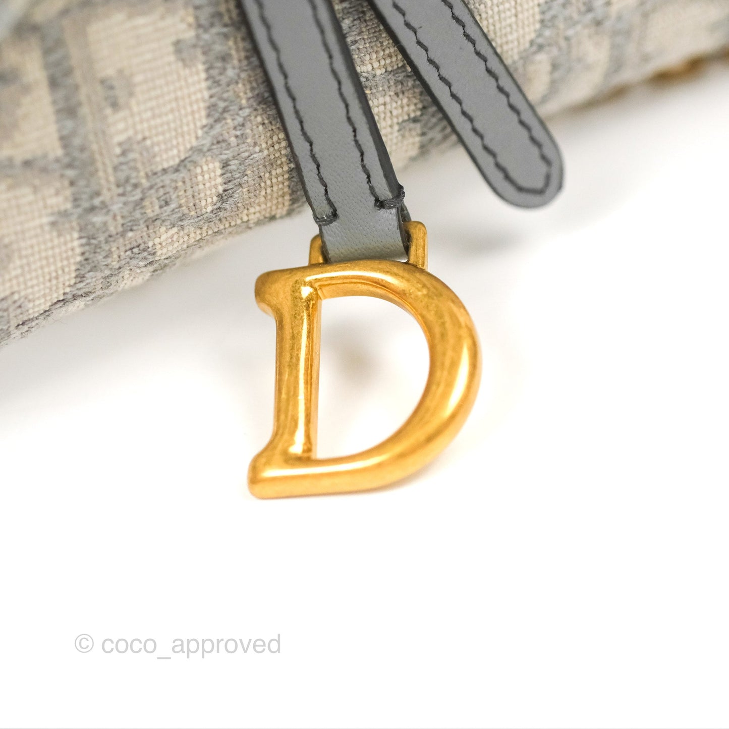 Dior Saddle Wallet On Chain Grey Oblique