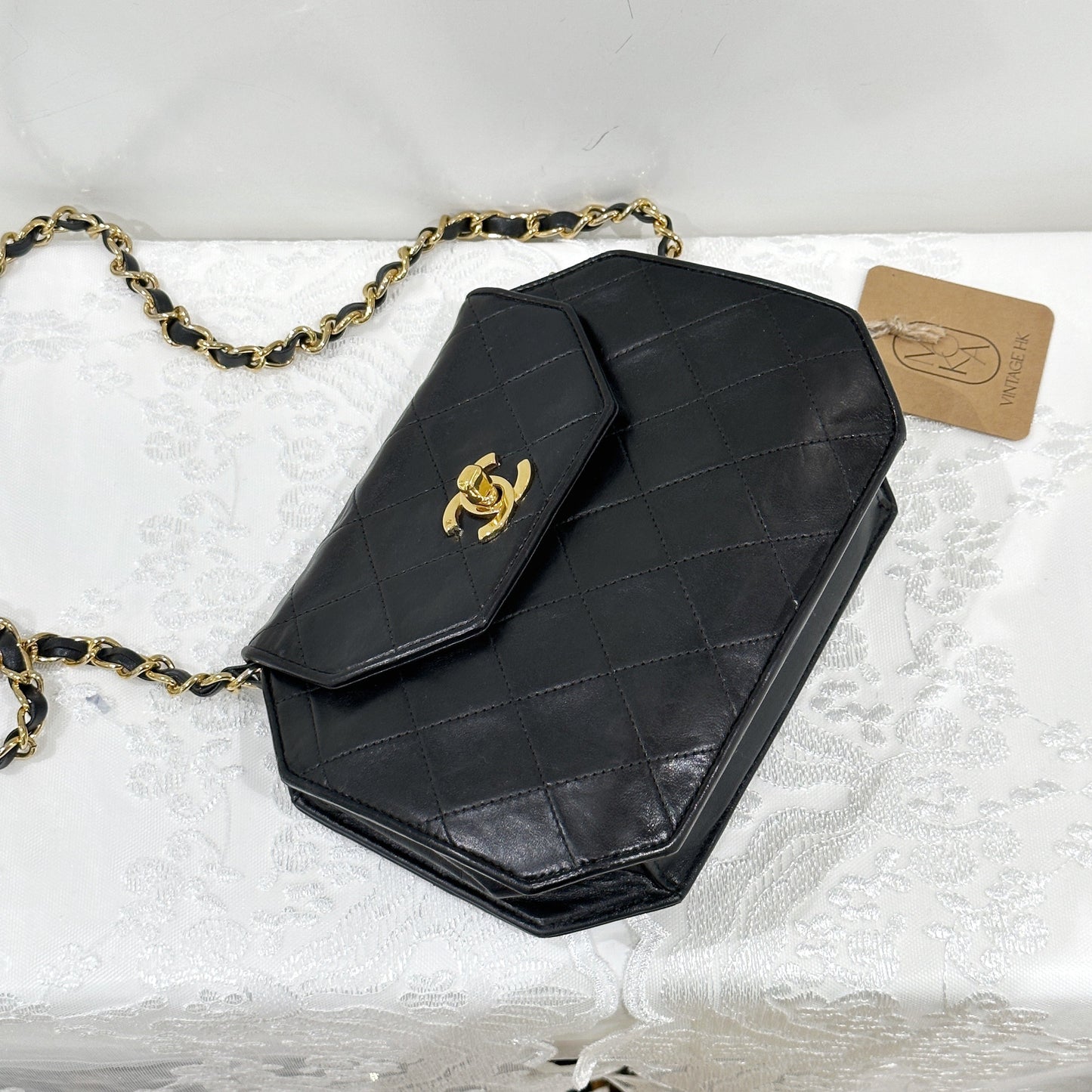 Chanel vintage octagonal quilted chain bag