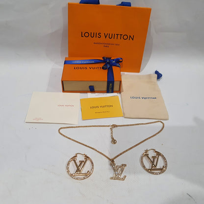 Louis  Vuitton Necklace, Earrings and Brooch Set