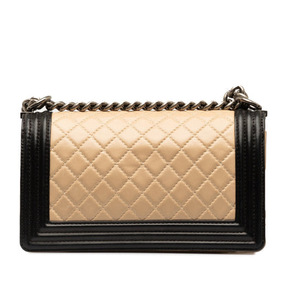 CHANEL Medium Lambskin Boy Bicolor Flap Bag