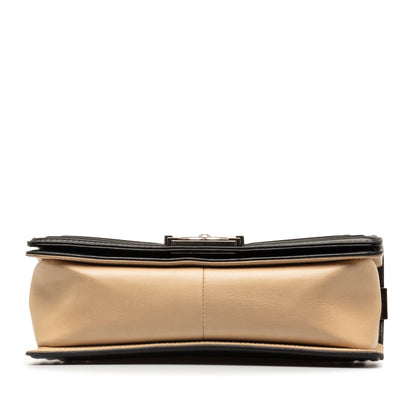 CHANEL Medium Lambskin Boy Bicolor Flap Bag