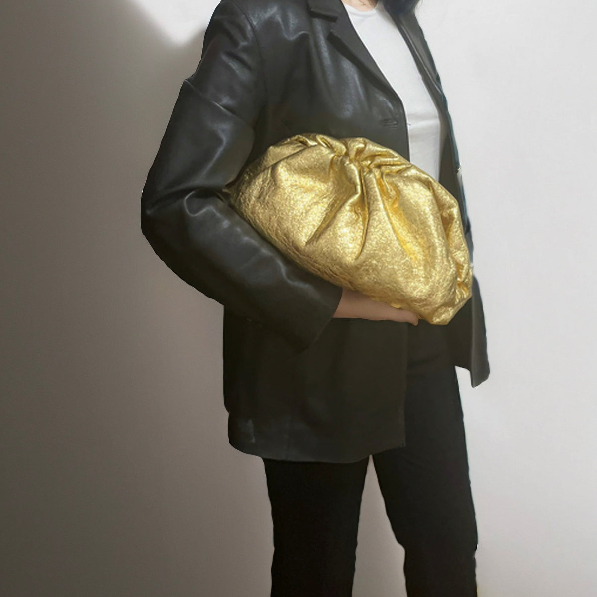 Bottega Veneta Pouch Gold Leather