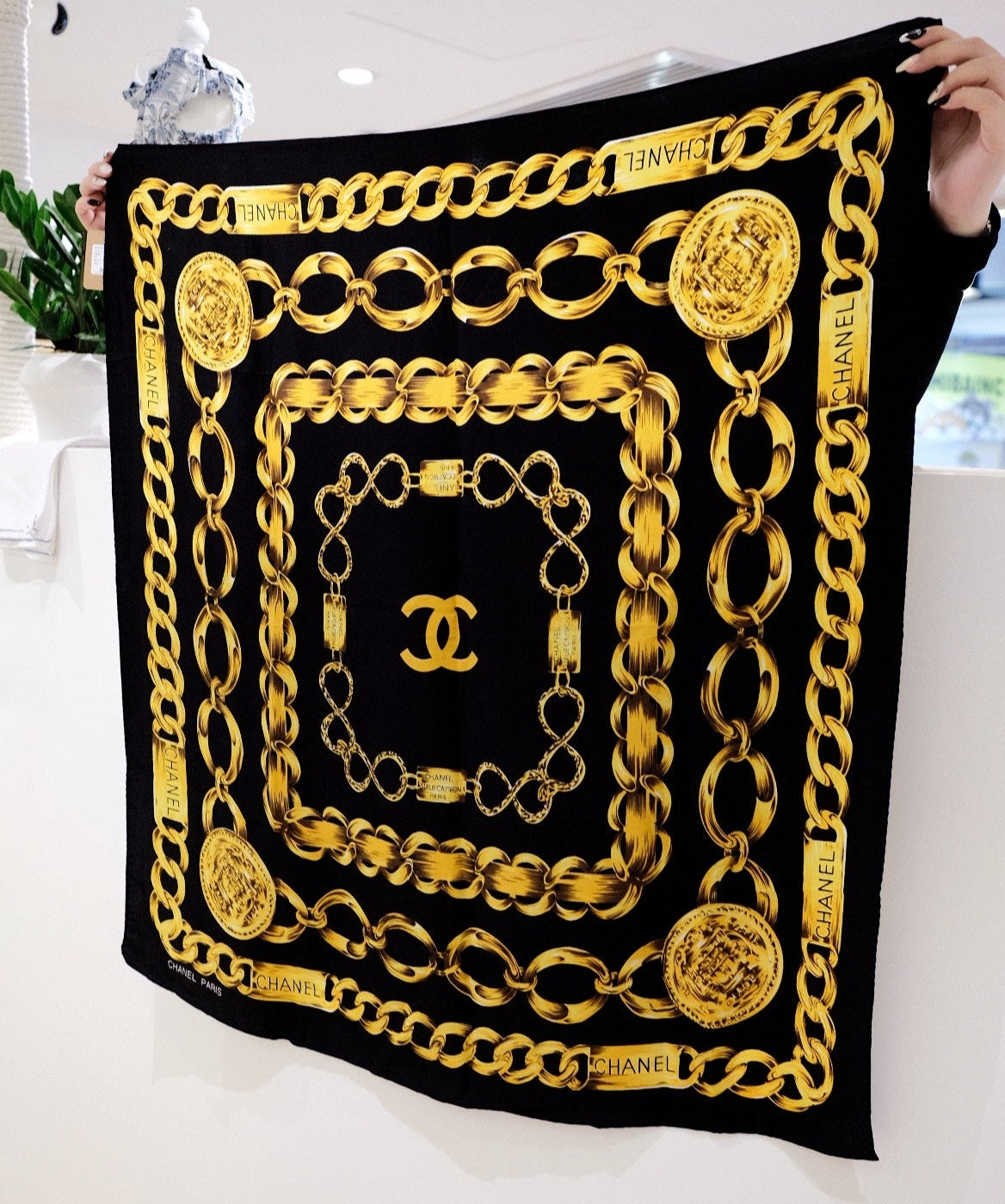 Chanel vintage silk scarf