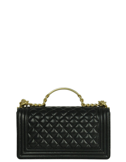 Chanel 2024 Black Caviar Medium Top Handle Boy Bag