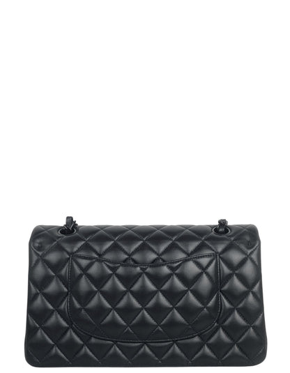 Chanel 2025 SO BLACK Lambskin Medium Double Flap Bag