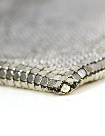 Chanel 1990s Vintage Rare Silvertone Mesh Chain Logo Handbag