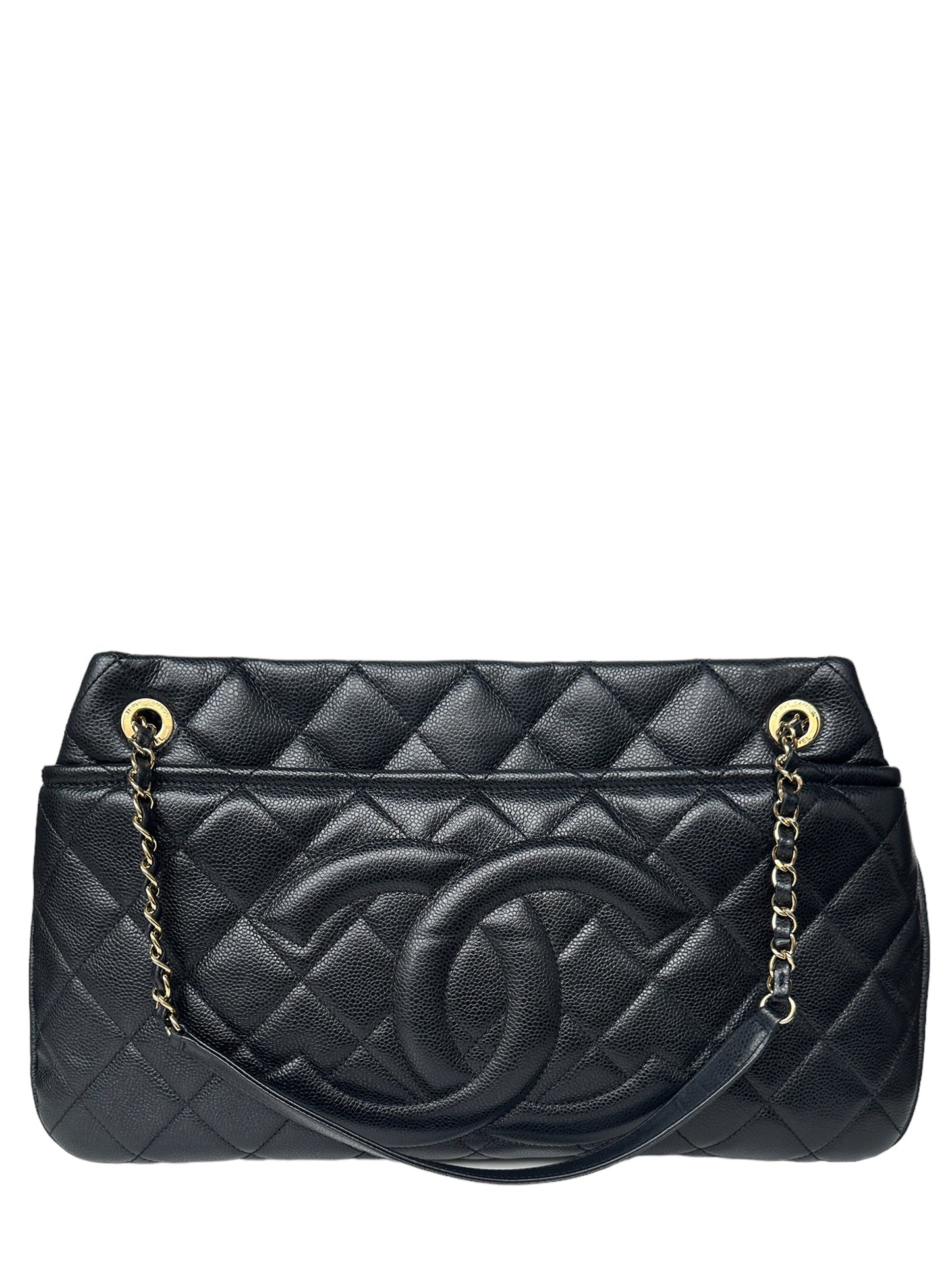 Chanel Black Caviar Leather Timeless Soft Shopper Tote Bag