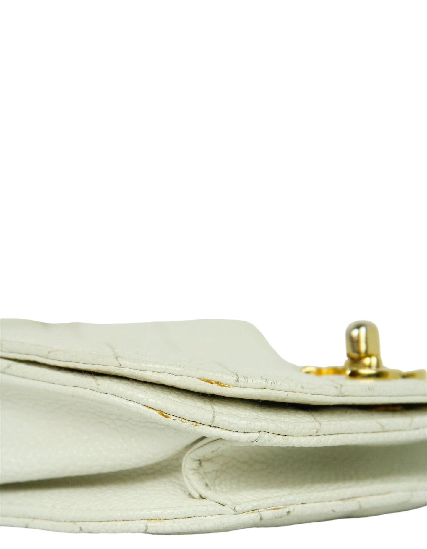 Chanel Vintage 1990s White Quilted Belt Bag sz 85/34"