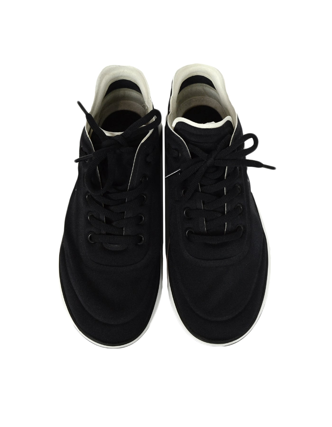 Chanel 2019 Black White Lycra CC Trainers Sneakers sz 39