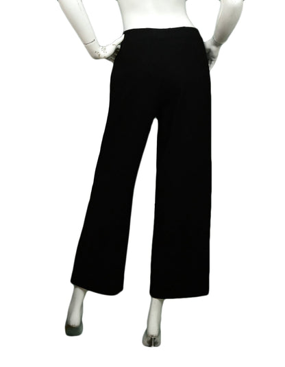 Chanel Vintage Black Wool Sailor Pants w/ 9 CC Buttons sz 34