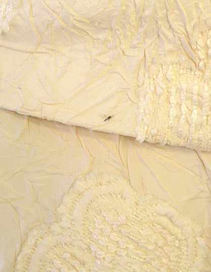 Chanel Cream Embroidered Brocade Jacket w/ Ruffle Collar